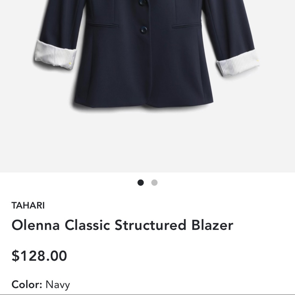 Tahari navy blazer size 12 NWT - Picture 6 of 6